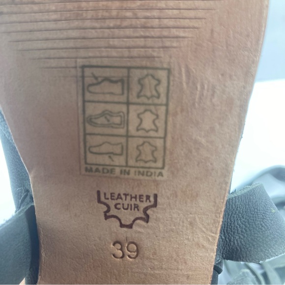 Free People Seven Wonders Leather Boots Washed Black 39 US 8.5/9 heeled - Picture 14 of 16